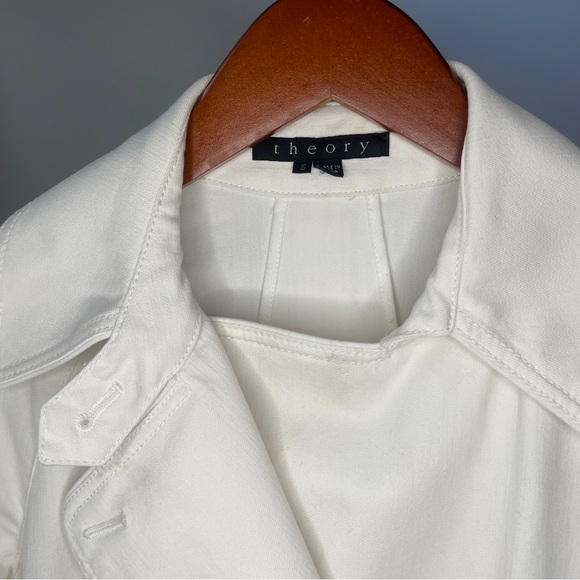 Theory Double Breasted Belted White Jacket - size small - Picture 5 of 12